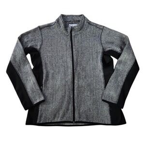 Marc New York Andrew Marc Herringbone‎ Full Zip Fleece Jacket XL A02